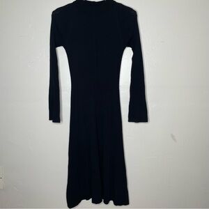 EVERLANE BLACK HIGH NECK RIBBED LONG SLEEVE MIDI DRESS SZ M